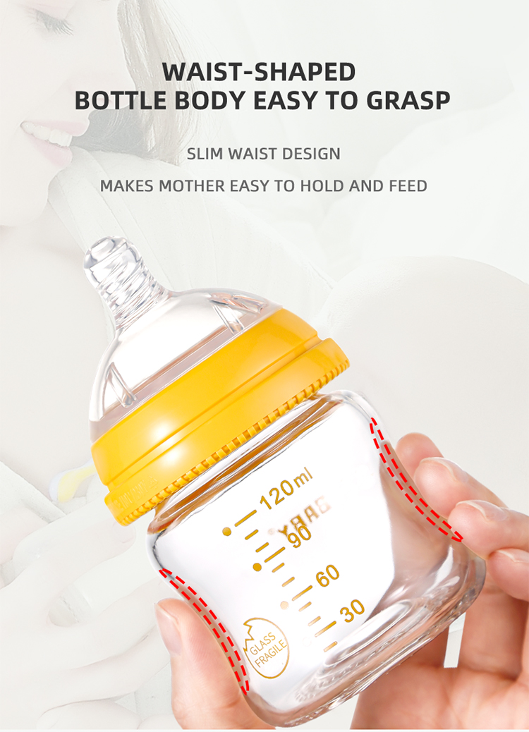 GLASS BABY FEEDING BOTTLE 120ML210ML (6)